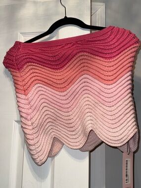 Pink Ombre Crochet Mini Skirt